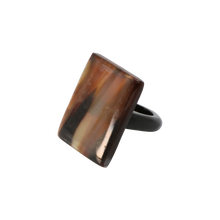 Load image into Gallery viewer, Caramel &amp; Brown Rectangle Horn Ring
