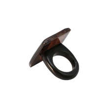 Load image into Gallery viewer, Caramel &amp; Brown Rectangle Horn Ring
