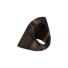 Load image into Gallery viewer, Dark Brown Flat Square Horn Ring
