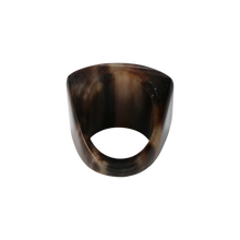 Load image into Gallery viewer, Dark Brown Flat Square Horn Ring
