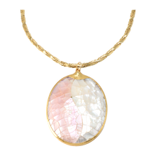 Load image into Gallery viewer, Pink Oval Mother of Pearl Necklace
