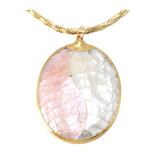 Load image into Gallery viewer, Pink Oval Mother of Pearl Necklace
