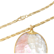 Load image into Gallery viewer, Pink Oval Mother of Pearl Necklace
