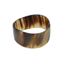 Load image into Gallery viewer, Dark Brown &amp; Caramel Striped Horn Bangle

