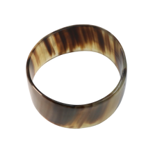 Load image into Gallery viewer, Dark Brown &amp; Caramel Striped Horn Bangle
