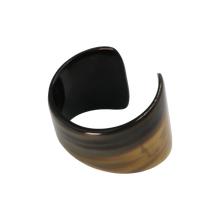 Load image into Gallery viewer, Dark Brown, Caramel &amp; Green Curved Horn Cuff
