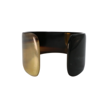 Load image into Gallery viewer, Dark Brown, Caramel &amp; Green Curved Horn Cuff
