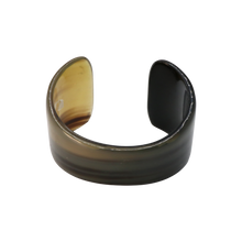 Load image into Gallery viewer, Dark Brown, Caramel &amp; Green Curved Horn Cuff
