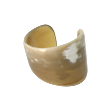 Load image into Gallery viewer, Dark Green, Caramel &amp; White Curved Horn Cuff
