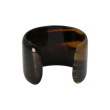 Load image into Gallery viewer, Black &amp; Caramel Striped Horn Cuff
