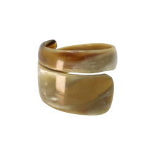 Load image into Gallery viewer, Caramel &amp; White Twist Horn Bangle
