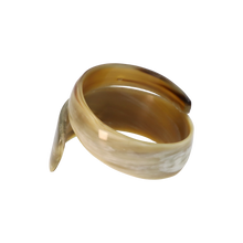 Load image into Gallery viewer, Caramel &amp; White Twist Horn Bangle
