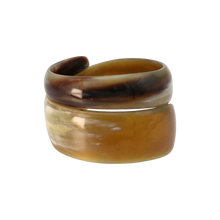 Load image into Gallery viewer, Caramel &amp; Dark Brown Twist Horn Bangle
