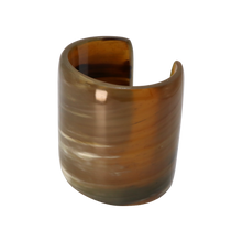 Load image into Gallery viewer, Large Dark Caramel &amp; Cream Horn Cuff
