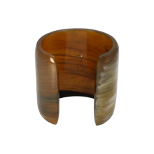 Load image into Gallery viewer, Large Dark Caramel &amp; Cream Horn Cuff
