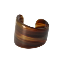 Load image into Gallery viewer, Dark Brown &amp; Caramel Curved Horn Cuff
