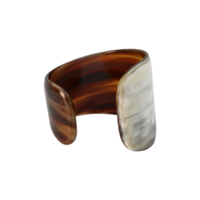 Load image into Gallery viewer, Dark Brown &amp; Caramel Curved Horn Cuff
