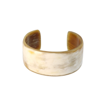 Load image into Gallery viewer, White &amp; Tan Horn Cuff
