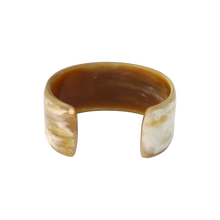 Load image into Gallery viewer, White &amp; Tan Horn Cuff
