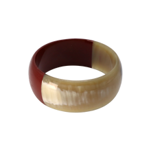 Load image into Gallery viewer, Maroon &amp; Cream Split Horn Bangle

