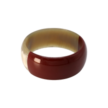 Load image into Gallery viewer, Maroon &amp; Cream Split Horn Bangle
