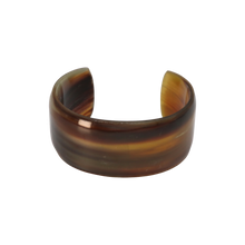 Load image into Gallery viewer, Brown &amp; Caramel Striped Horn Cuff
