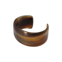 Load image into Gallery viewer, Brown &amp; Caramel Striped Horn Cuff
