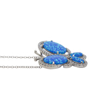 Load image into Gallery viewer, Blue Opal Butterfly Necklace
