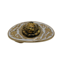 Load image into Gallery viewer, Gold &amp; White Agate Belt Buckle
