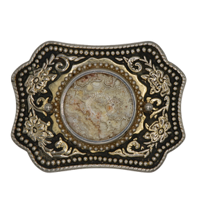 Gold & Black Quartz Belt Buckle