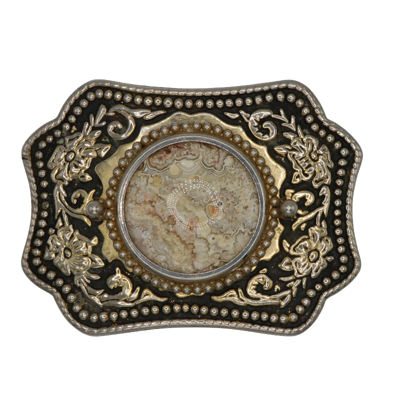Gold & Black Quartz Belt Buckle