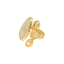 Load image into Gallery viewer, White Sapphire &amp; Citrine Quartz Ring
