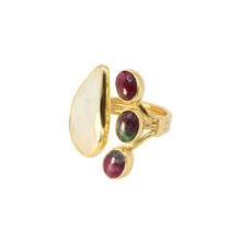Load image into Gallery viewer, Moonstone &amp; Ruby Zoisite Ring
