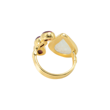 Load image into Gallery viewer, Moonstone &amp; Ruby Zoisite Ring
