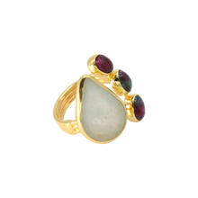 Load image into Gallery viewer, Moonstone &amp; Ruby Zoisite Ring
