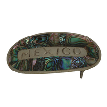 Load image into Gallery viewer, Stamped Mexico Alpaca Silver Abalone Belt Buckle
