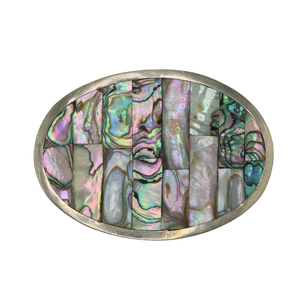 Alpaca Silver & Abalone Shell Belt Buckle