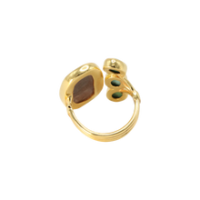 Load image into Gallery viewer, Burgundy Sapphire &amp; Turquoise Ring
