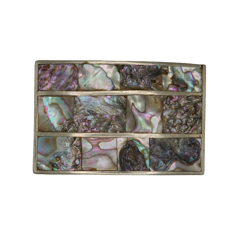Alpaca Silver Mother of Pearl Abalone Belt Buckle