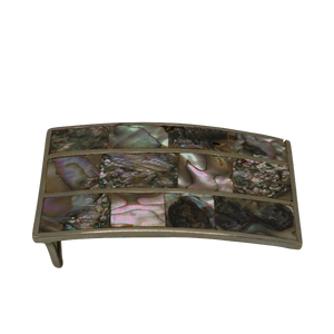 Alpaca Silver Mother of Pearl Abalone Belt Buckle