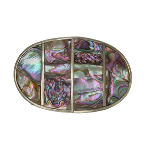 Alpaca Silver & Abalone Shell Belt Buckle