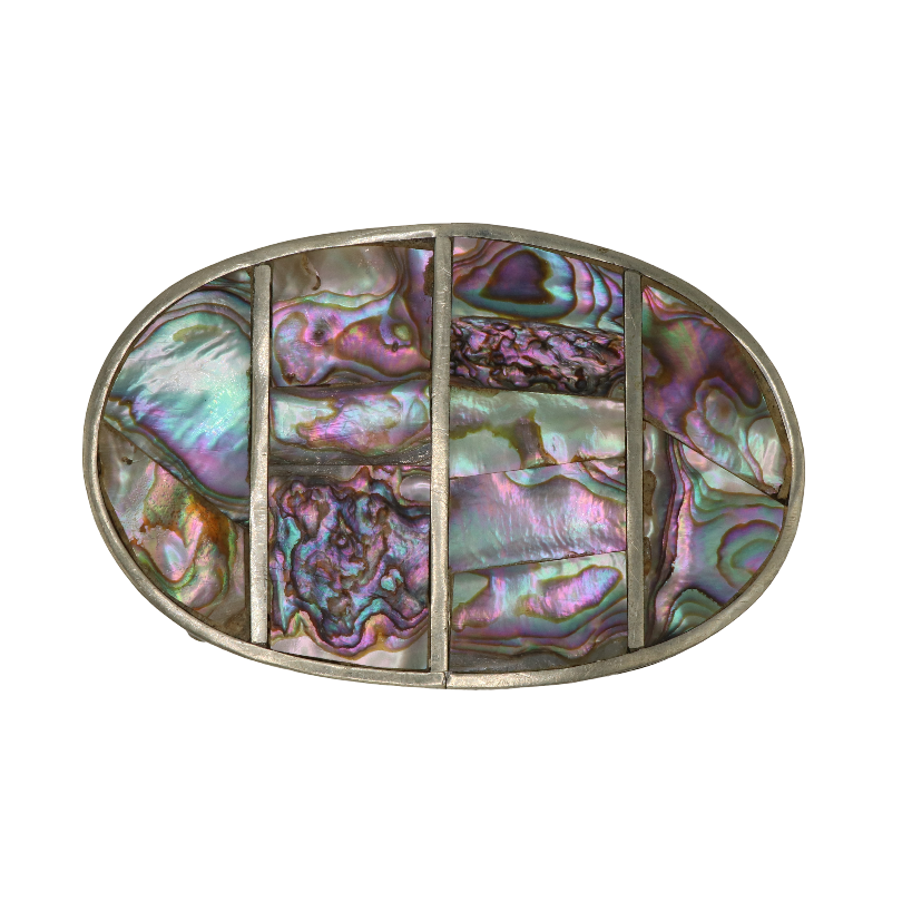 Alpaca Silver & Abalone Shell Belt Buckle