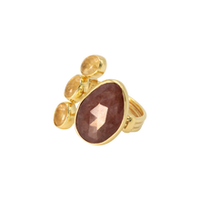 Load image into Gallery viewer, Burgundy Sapphire &amp; Citrine Quartz Ring
