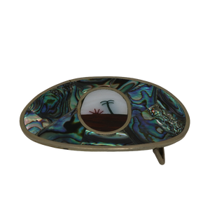 Desert Sunrise Silver Abalone Belt Buckle