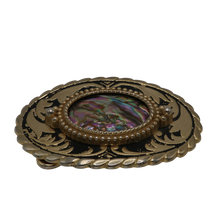 Load image into Gallery viewer, Gold &amp; Black Abalone Belt Buckle
