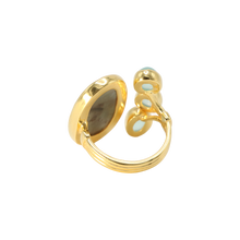 Load image into Gallery viewer, Brown Sapphire &amp; Aqua Ring
