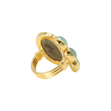 Load image into Gallery viewer, Brown Sapphire &amp; Aqua Ring
