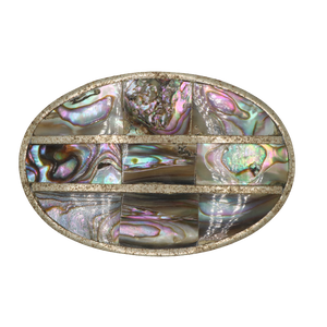 Mini Alpaca Silver & Abalone Shell Belt Buckle