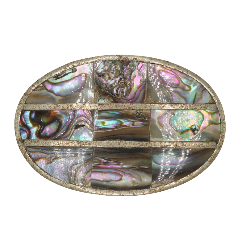 Mini Alpaca Silver & Abalone Shell Belt Buckle