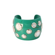 Load image into Gallery viewer, Turquoise Resin &amp; Mother of Pearl Shell Cuff

